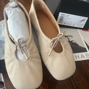 Alohas Rosalind Cream Leather Ballet Flats